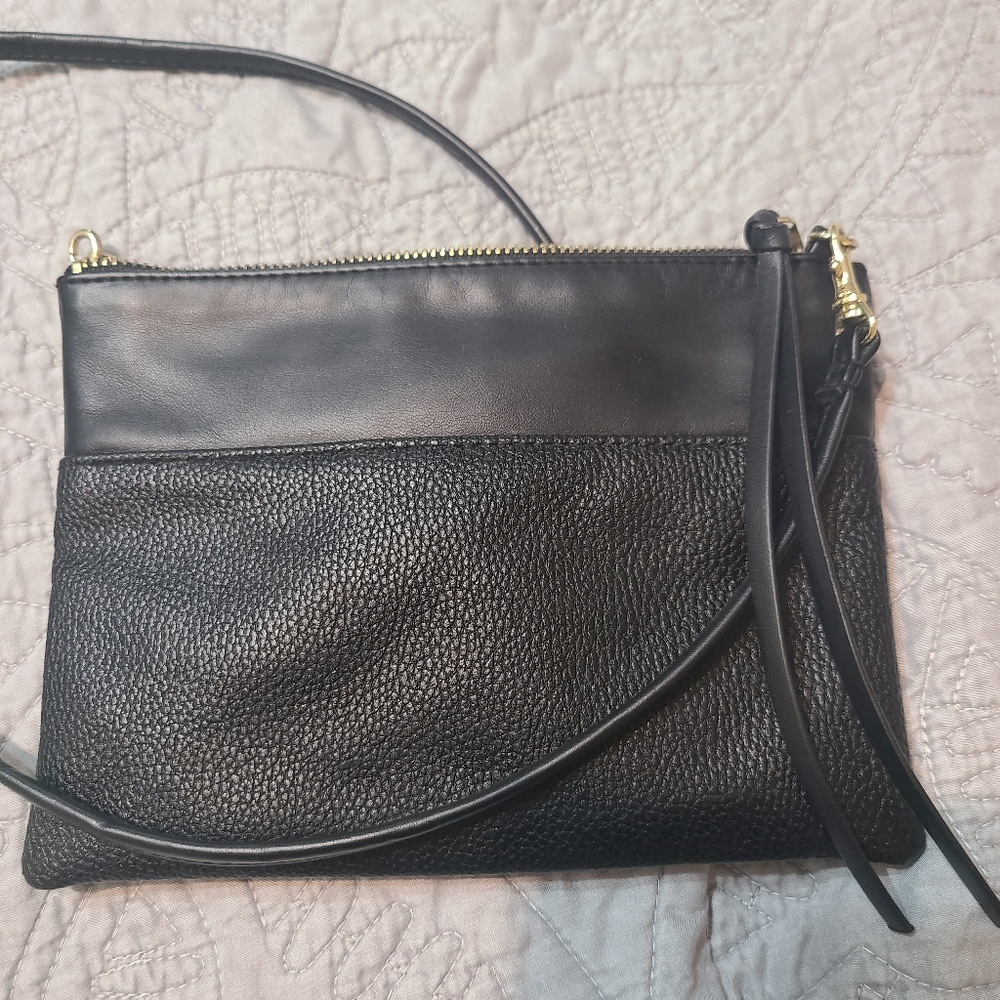 EUC H&M Small Black Faux Leather Crossbody Handbag